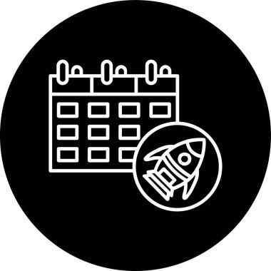 Schedule Line inverted circle. Vector Illustration For Web Use