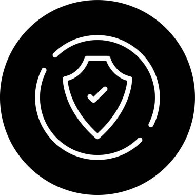 Shield Line inverted circle. Vector Illustration For Web Use