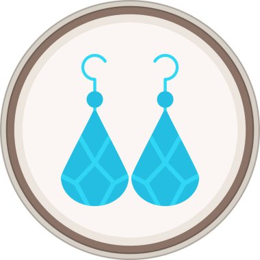 Küpe düz çıkartma. Web Kullanımı için Vektör İllüstrasyonu