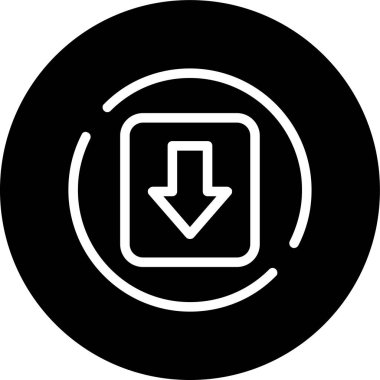 Arrow-alt-square Line inverted circle. Vector Illustration For Web Use