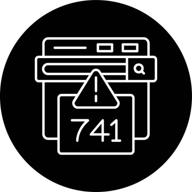 741 Hata Hatası ters çevrilmiş çember. Web Kullanımı için Vektör İllüstrasyonu