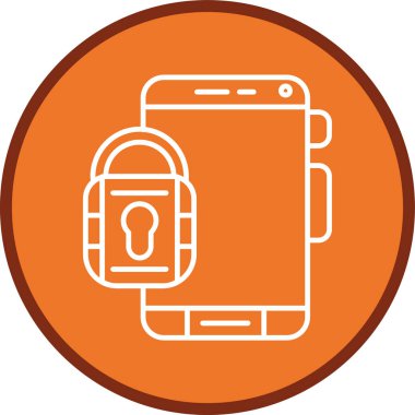 Mobil Güvenlik Hattı çoklu daire. Web Kullanımı için Vektör İllüstrasyonu