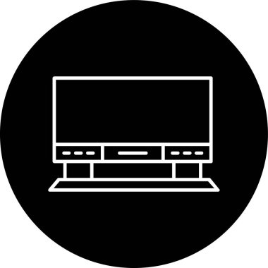 Bilgisayar Hattı ters çevrilmiş daire. Web Kullanımı için Vektör İllüstrasyonu