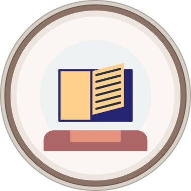 Kitap Düzlüğü çıkartması. Web Kullanımı için Vektör İllüstrasyonu