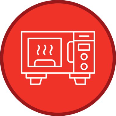 Microwave Oven Line multi circle. Vector Illustration For Web Use