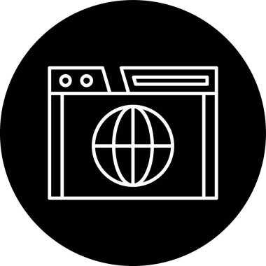 Browser Line inverted circle. Vector Illustration For Web Use