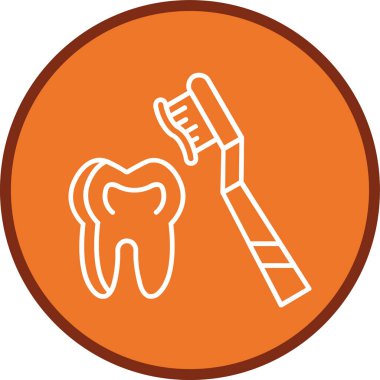 Diş Hattını çok daireli fırçalamak. Web Kullanımı için Vektör İllüstrasyonu