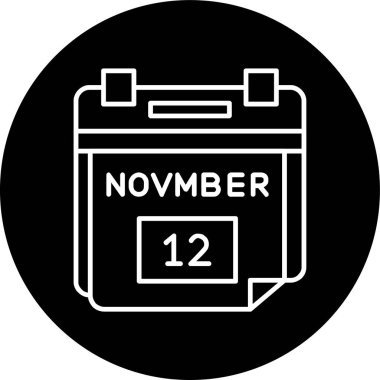 12 Kasım Tarih Çizgisi ters çevrilmiş. Web Kullanımı için Vektör İllüstrasyonu