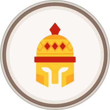 Roman Helmet Flat sticker. Vector Illustration For Web Use