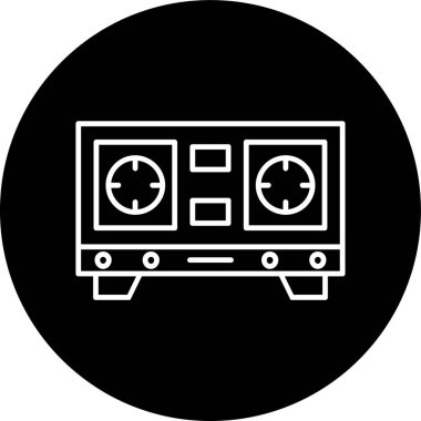 Stove Line inverted circle. Vector Illustration For Web Use