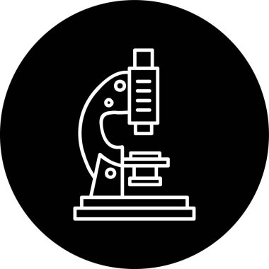 Microscope Line inverted circle. Vector Illustration For Web Use