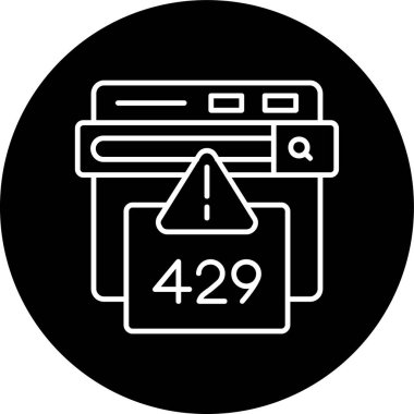 429 Hata Hatası ters çevrilmiş çember. Web Kullanımı için Vektör İllüstrasyonu