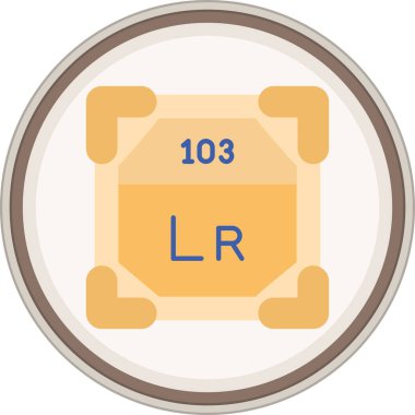 Lawrencium yassı çıkartması. Web Kullanımı için Vektör İllüstrasyonu