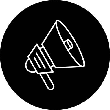Megaphone Line inverted circle. Vector Illustration For Web Use
