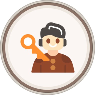 Member Access Flat sticker. Vector Illustration For Web Use