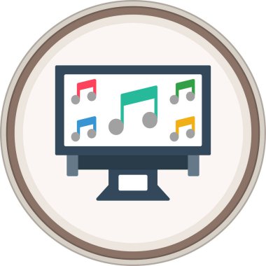 Müzik yasağı çıkartması. Web Kullanımı için Vektör İllüstrasyonu
