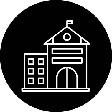 School Line inverted circle. Vector Illustration For Web Use