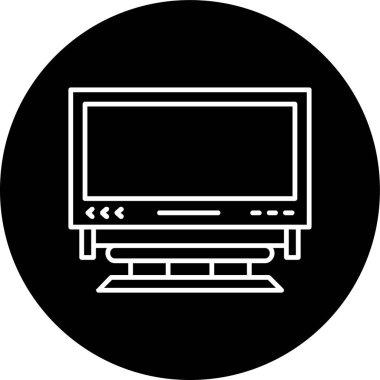 Bilgisayar Hattı ters çevrilmiş daire. Web Kullanımı için Vektör İllüstrasyonu