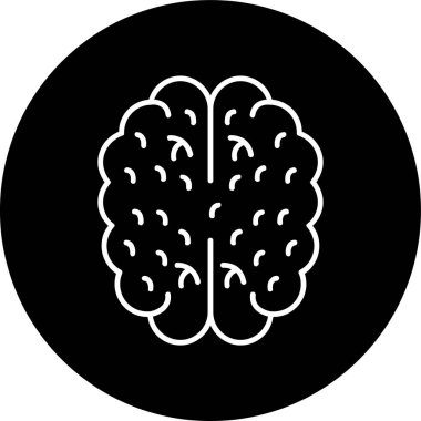 Brain Line inverted circle. Vector Illustration For Web Use
