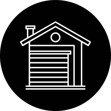 Garage Line inverted circle. Vector Illustration For Web Use
