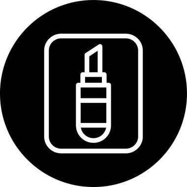 Lipstick Line inverted circle. Vector Illustration For Web Use