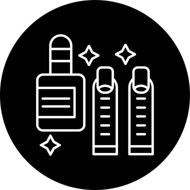 Beauty Salon Line inverted circle. Vector Illustration For Web Use