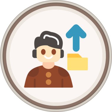 Profil Arşivi Düz etiketi. Web Kullanımı için Vektör İllüstrasyonu