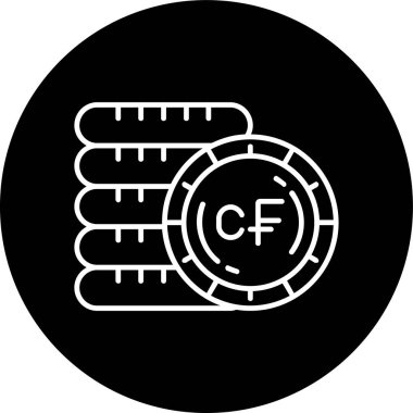 Comorian Franc Line ters çevrilmiş çember. Web Kullanımı için Vektör İllüstrasyonu