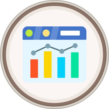 İstatistik etiketi. Web Kullanımı için Vektör İllüstrasyonu