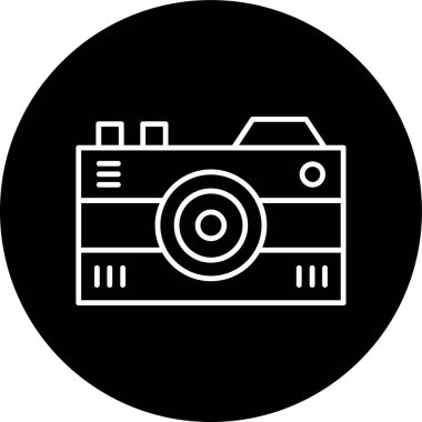 Camera Line inverted circle. Vector Illustration For Web Use