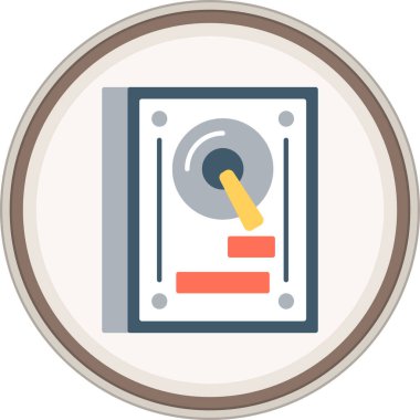 Harddisk Düz çıkartması. Web Kullanımı için Vektör İllüstrasyonu