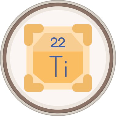 Titanyum Düz çıkartma. Web Kullanımı için Vektör İllüstrasyonu