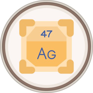 Gümüş renkli düz çıkartma. Web Kullanımı için Vektör İllüstrasyonu