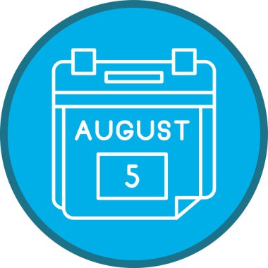 5 Ağustos Tarih Hattı çoklu daire. Web Kullanımı için Vektör İllüstrasyonu