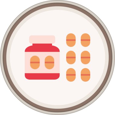 Medicine Flat çıkartması. Web Kullanımı için Vektör İllüstrasyonu