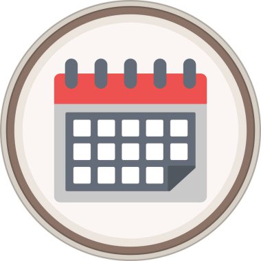 Takvim Düz etiketi. Web Kullanımı için Vektör İllüstrasyonu