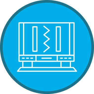 Kırık Kod Hattı çoklu çemberi. Web Kullanımı için Vektör İllüstrasyonu