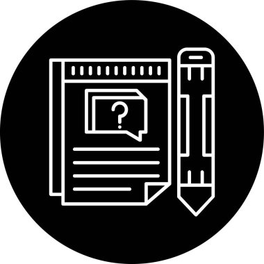 Soru çizgisi ters çevrilmiş daire. Web Kullanımı için Vektör İllüstrasyonu