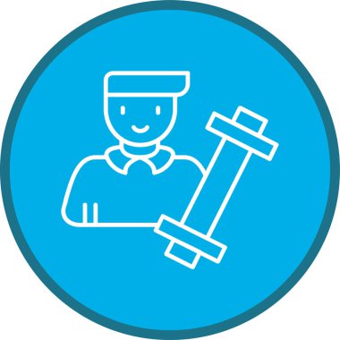 Fitness Trainer Line multi circle. Vector Illustration For Web Use