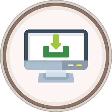 Düz çıkartma indir. Web Kullanımı için Vektör İllüstrasyonu