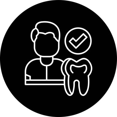 Dentist Line inverted circle. Vector Illustration For Web Use