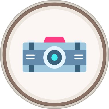 Camera Flat sticker. Vector Illustration For Web Use