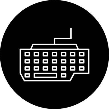 Klavye Hattı ters çevrilmiş daire. Web Kullanımı için Vektör İllüstrasyonu