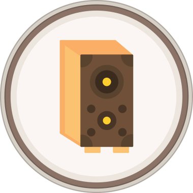 Subwoofer Düz çıkartması. Web Kullanımı için Vektör İllüstrasyonu