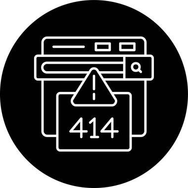 414 Hata Hatası ters çevrilmiş çember. Web Kullanımı için Vektör İllüstrasyonu