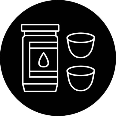 Hindistan cevizi yağı çizgisi ters çevrilmiş. Web Kullanımı için Vektör İllüstrasyonu