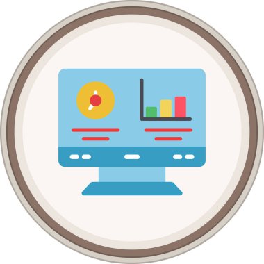 Metrics Flat sticker. Vector Illustration For Web Use