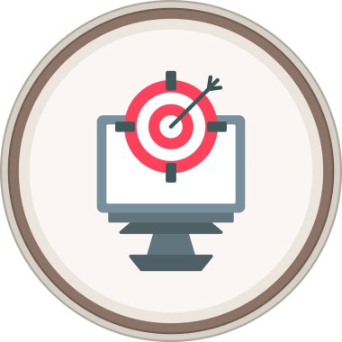 Düz etiketli monitör. Web Kullanımı için Vektör İllüstrasyonu