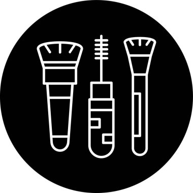 Makyaj fırçası çizgisi ters çevrilmiş. Web Kullanımı için Vektör İllüstrasyonu