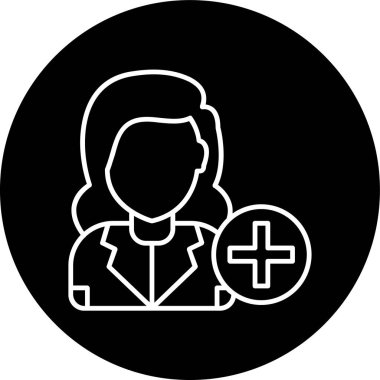 Woman Line inverted circle. Vector Illustration For Web Use